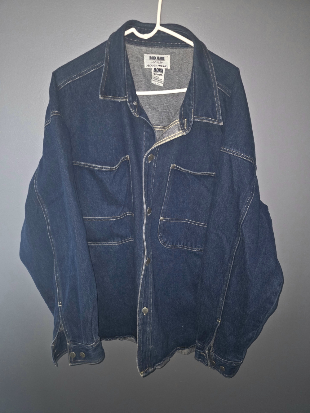 BOXX JEANS Dark Blue Denim Jacket - Men's Casual Workwear